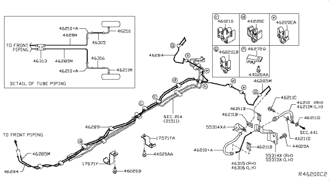 2018 Nissan Leaf Tube Assy-Brake Rear,LH Diagram for 46316-3NF0A