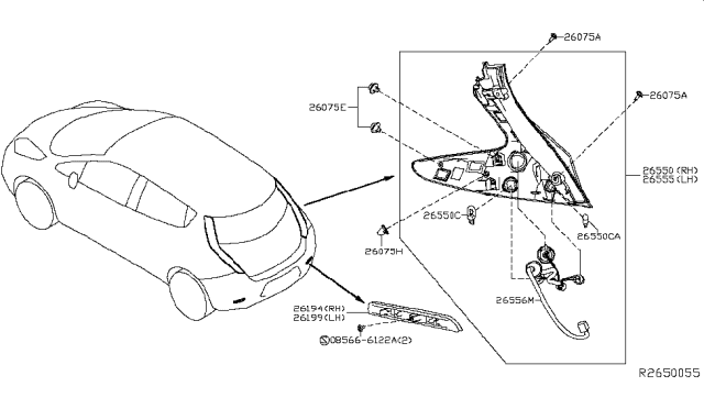 2018 Nissan Leaf Rear Combination Lamp Diagram