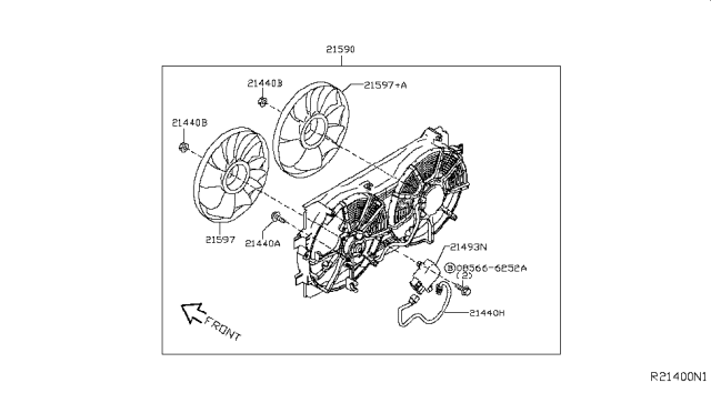 2018 Nissan Leaf Radiator,Shroud & Inverter Cooling Diagram 1