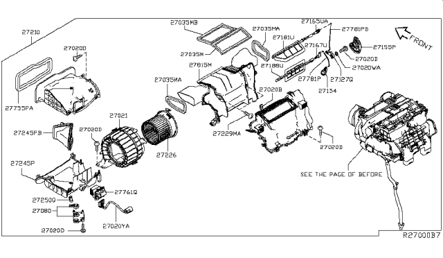 2018 Nissan Leaf Blower Assembly-Air Conditioner Diagram for 27210-5SA2A