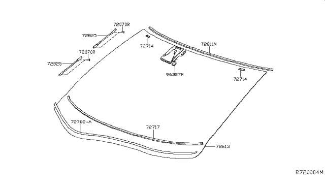 2019 Nissan Leaf Front Windshield Diagram