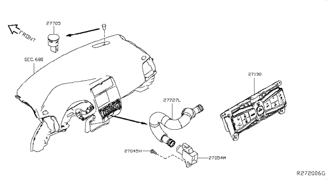 2019 Nissan Leaf Controller Assy-Air Conditiner Diagram for 27500-5SE0A