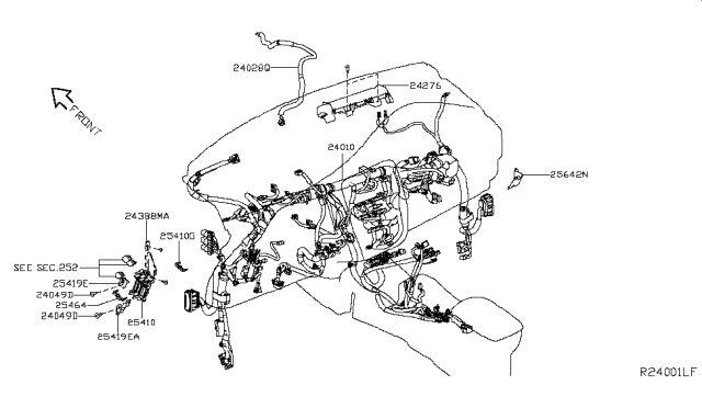 2018 Nissan Leaf Harness-Sub Diagram for 24168-3NF0A