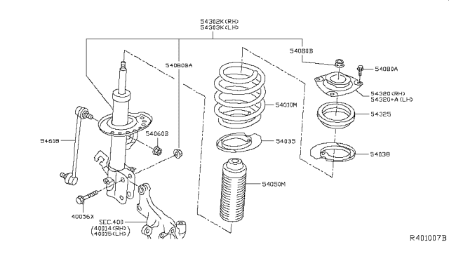 2018 Nissan Leaf Strut Kit-Front Suspension,LH Diagram for E4303-5SA1A