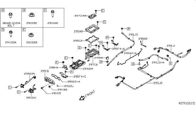 2019 Nissan Leaf Harness-Battery Control Diagram for 295J2-5SA0A