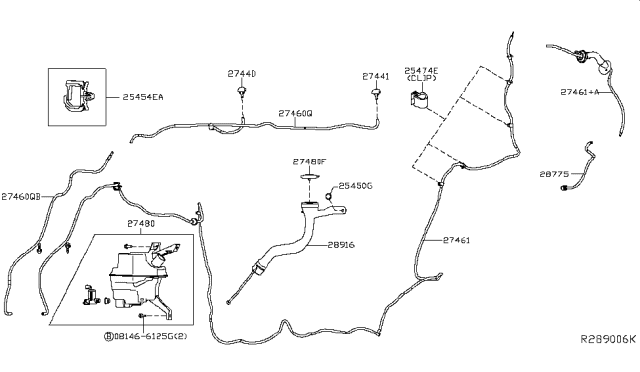 2019 Nissan Leaf Inlet-Washer Tank Diagram for 28915-5SK0A