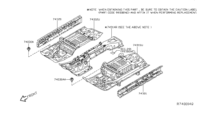 2018 Nissan Leaf Floor Panel Diagram