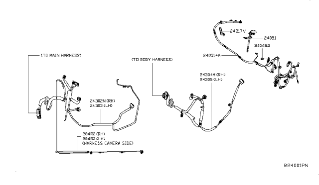 Harness-Side Camera,LH Diagram for 284R3-5SA1B