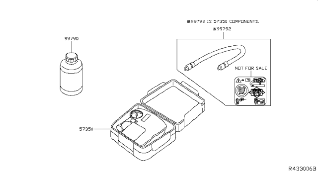 2018 Nissan Leaf Hose-Sealant Diagram for 99792-1NM1D