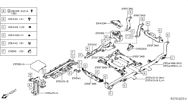 2019 Nissan Leaf Bus Bar Assembly Connect Diagram for 295W5-5SF0B