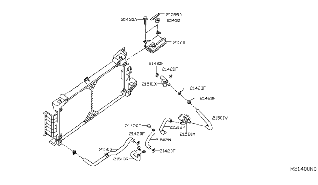 2019 Nissan Leaf Radiator,Shroud & Inverter Cooling Diagram 2