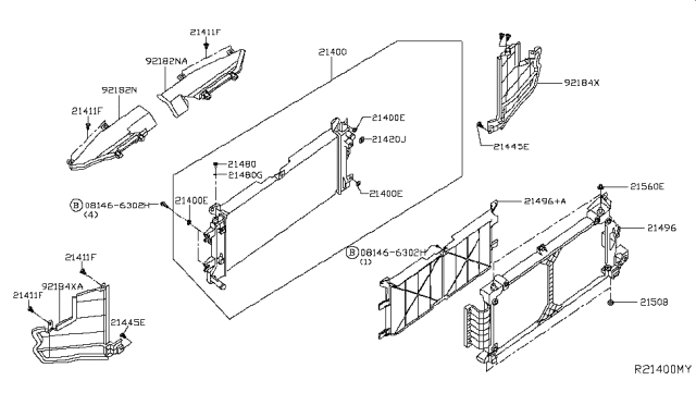 2018 Nissan Leaf Seal-Condenser,Side Diagram for 92184-5SA0A