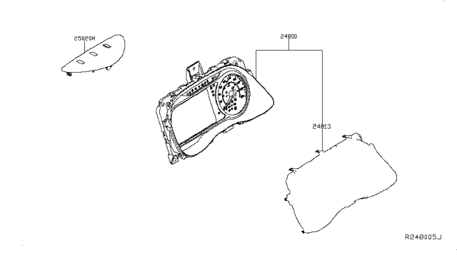 2019 Nissan Leaf Cover-Front,Combination Meter Diagram for 24813-5SA0A