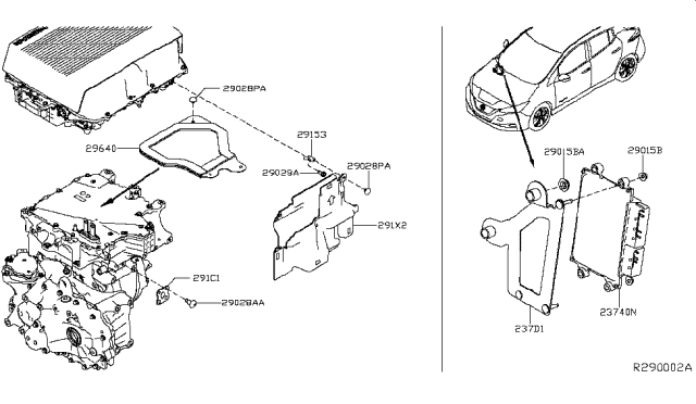 Powertrain Control Module Assembly Diagram for 23740-5SG1B