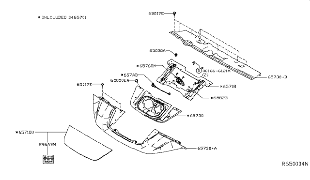 2019 Nissan Leaf Hinge Assembly-Charge Port Lid Diagram for 65718-5SA0A