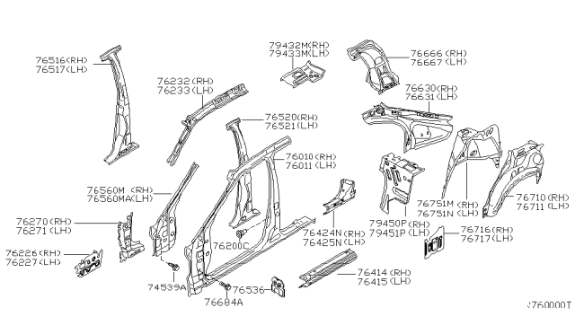 2004 Nissan Altima Body Side Panel Diagram 1