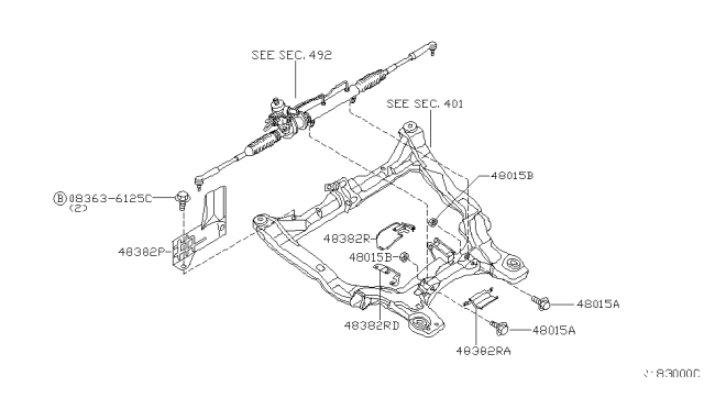 2003 Nissan Altima INSULATOR-Heat,Power Steering Diagram for 48382-3Z010