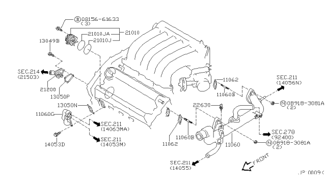 2002 Nissan Altima Water Pump, Cooling Fan & Thermostat Diagram 2