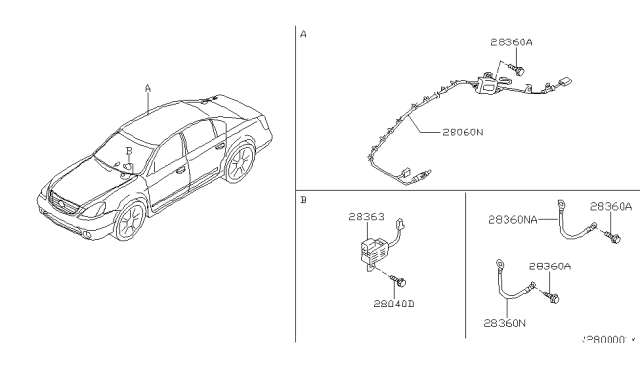 2003 Nissan Altima Audio & Visual Diagram 1