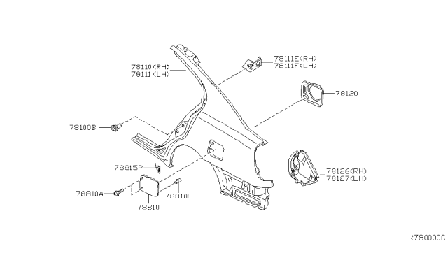 2003 Nissan Altima Rear Fender & Fitting Diagram 2