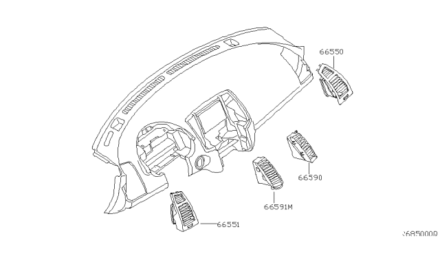 2004 Nissan Altima Ventilator Assy-Side Diagram for 68760-ZB002