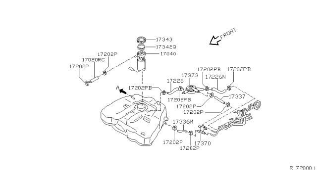 2004 Nissan Altima Valve Assy-Check Diagram for 17370-8J000