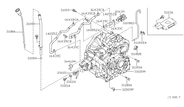 2005 Nissan Altima Unit-Shift Control Diagram for 31036-9J575