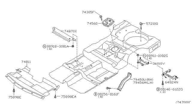 2004 Nissan Altima Bracket-Canister Diagram for 64824-8J000