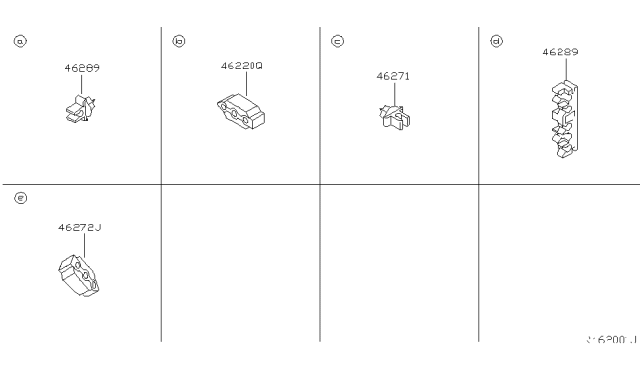 2002 Nissan Altima Clamp Diagram for 46289-8J000