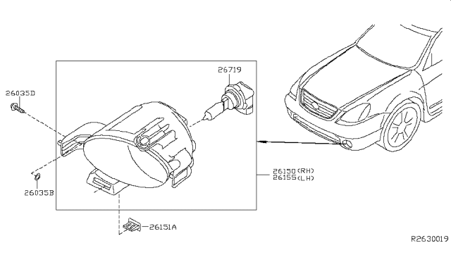 2006 Nissan Altima Fog,Daytime Running & Driving Lamp Diagram 2