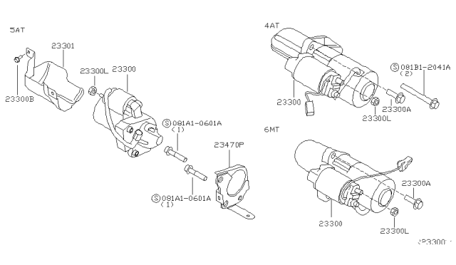 2006 Nissan Altima Motor Assy-Starter Diagram for 23300-8J001