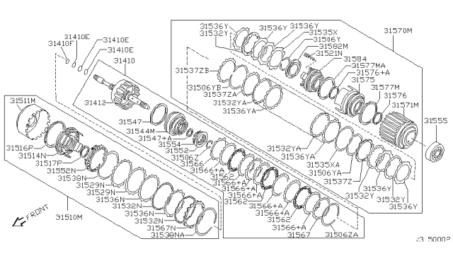 2005 Nissan Altima Ring-Snap Diagram for 31506-31X17