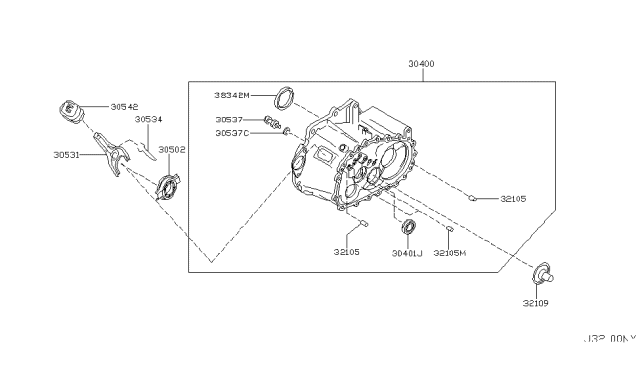 2005 Nissan Altima Transmission Case & Clutch Release Diagram 2