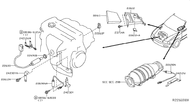 2003 Nissan Altima Engine Control Module Diagram for 23710-9J300