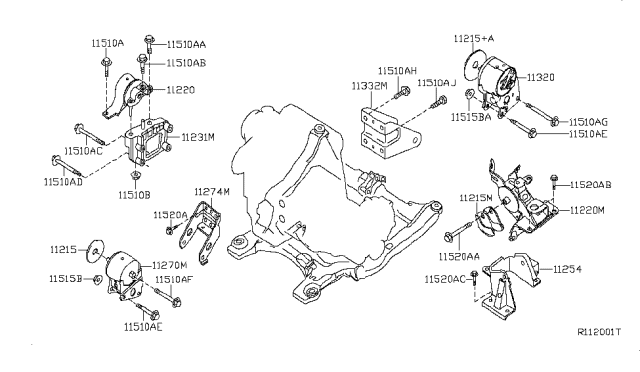 2006 Nissan Altima Bolt Diagram for 11298-AD201