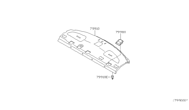 2004 Nissan Altima Finisher-Rear Parcel Shelf Diagram for 79910-ZB062