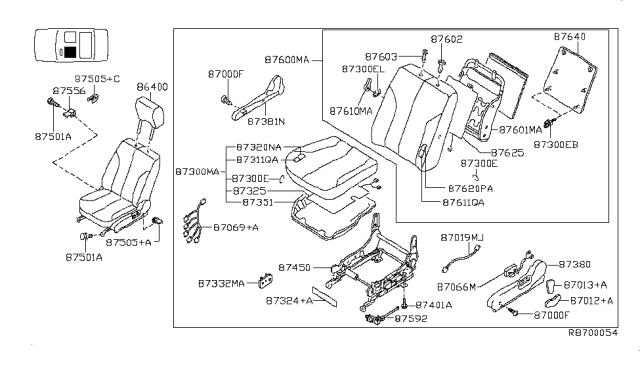 2004 Nissan Altima Front Seat Diagram 5