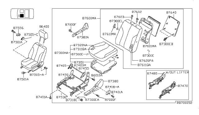 2004 Nissan Altima Bolt Diagram for 01141-0011U