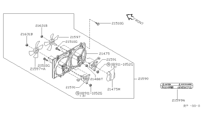 2006 Nissan Altima Radiator,Shroud & Inverter Cooling Diagram 5