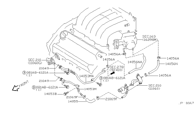 2002 Nissan Altima Water Hose & Piping Diagram 2