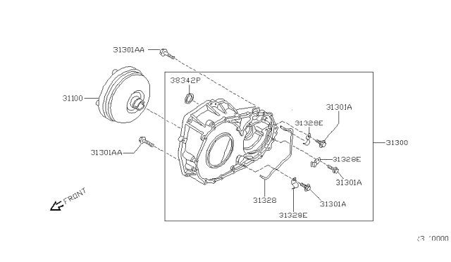 2005 Nissan Altima Housing Assy-Converter Diagram for 31300-81X04