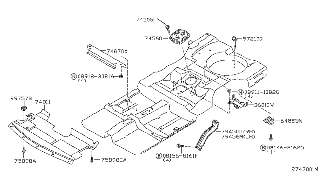 2006 Nissan Altima Cover-Engine,Lower Diagram for 75890-9J400