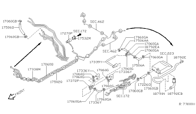 2004 Nissan Altima Tube-Fuel Feed Diagram for 17506-8J000