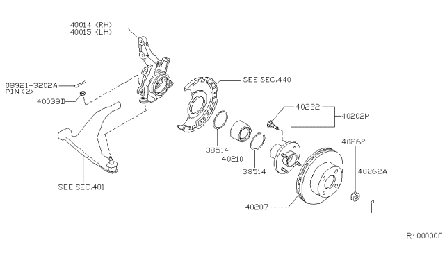 2002 Nissan Altima Rotor Disc Brake Front Diagram for 40206-3Z700