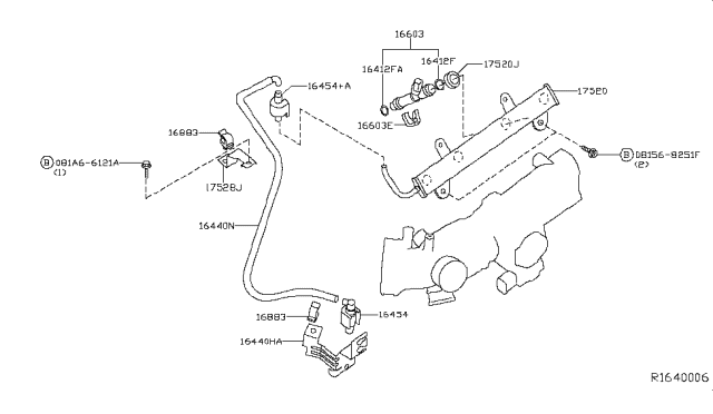 2006 Nissan Altima Holder-Fuel Pipe Diagram for 17520-3Z001