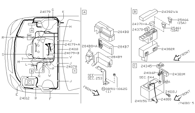 2006 Nissan Altima Harness-EGI Diagram for 24011-ZB710