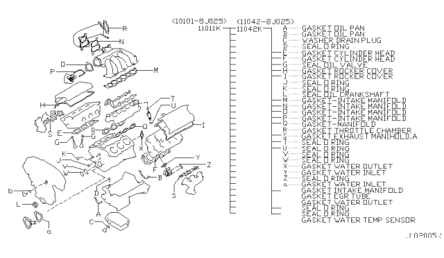 2003 Nissan Altima Engine Gasket Kit Diagram 2