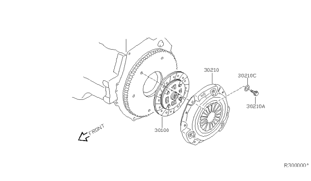 2003 Nissan Altima Cover Assembly-Clutch Diagram for 30210-8J100