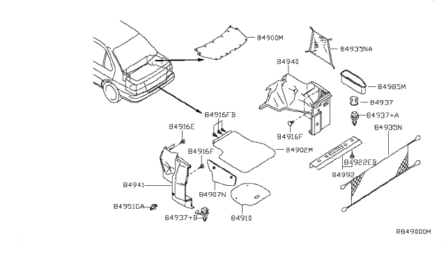 2006 Nissan Altima Trunk & Luggage Room Trimming Diagram