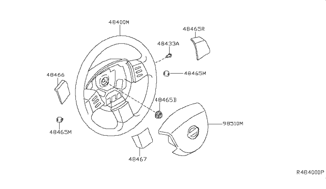 2005 Nissan Altima Air Bag Driver Side Module Assembly Diagram for K8510-8J202